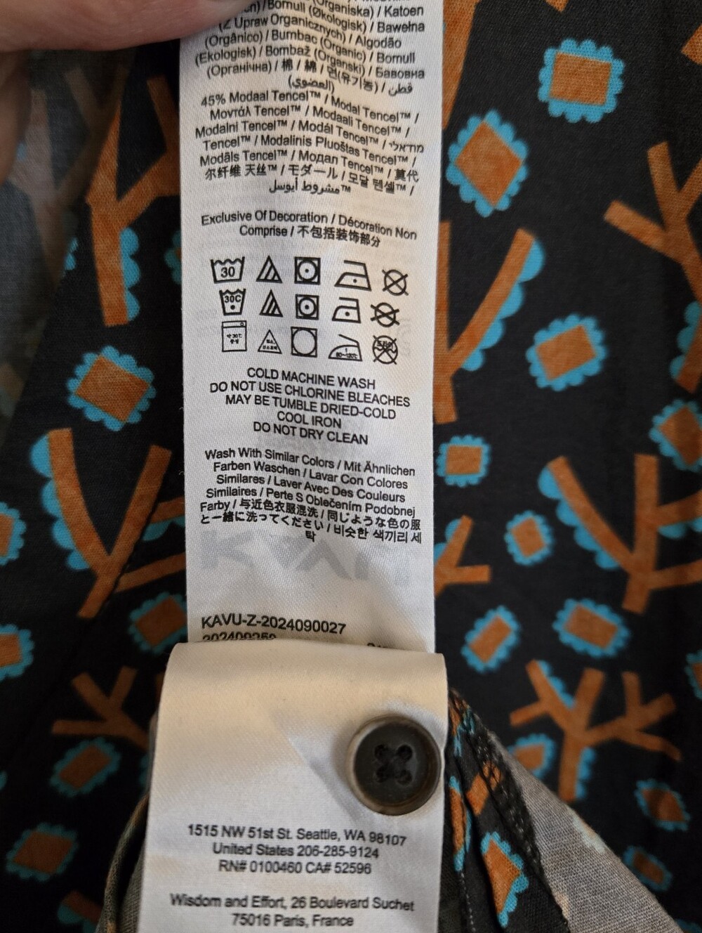 Kavu Dreamview Branchin Out Floral Motif V Neck Retro Organic Cotton XL - Picture 6 of 10